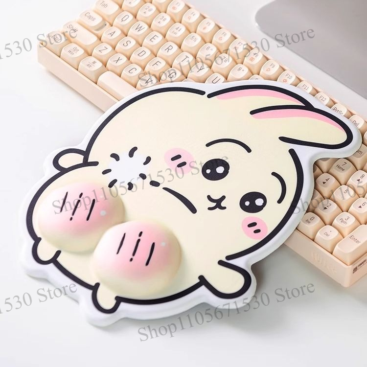 Ergonomic Mouse Wrist Rest Pad - แผ่นรองเมาส์ลายชิอิคาวะ อุซางิ น่ารัก พร้อมที่รองข้อมือตามหลักสรีรศาสตร์ สำหรับสาวๆ ใช้บนโต๊ะทำงาน