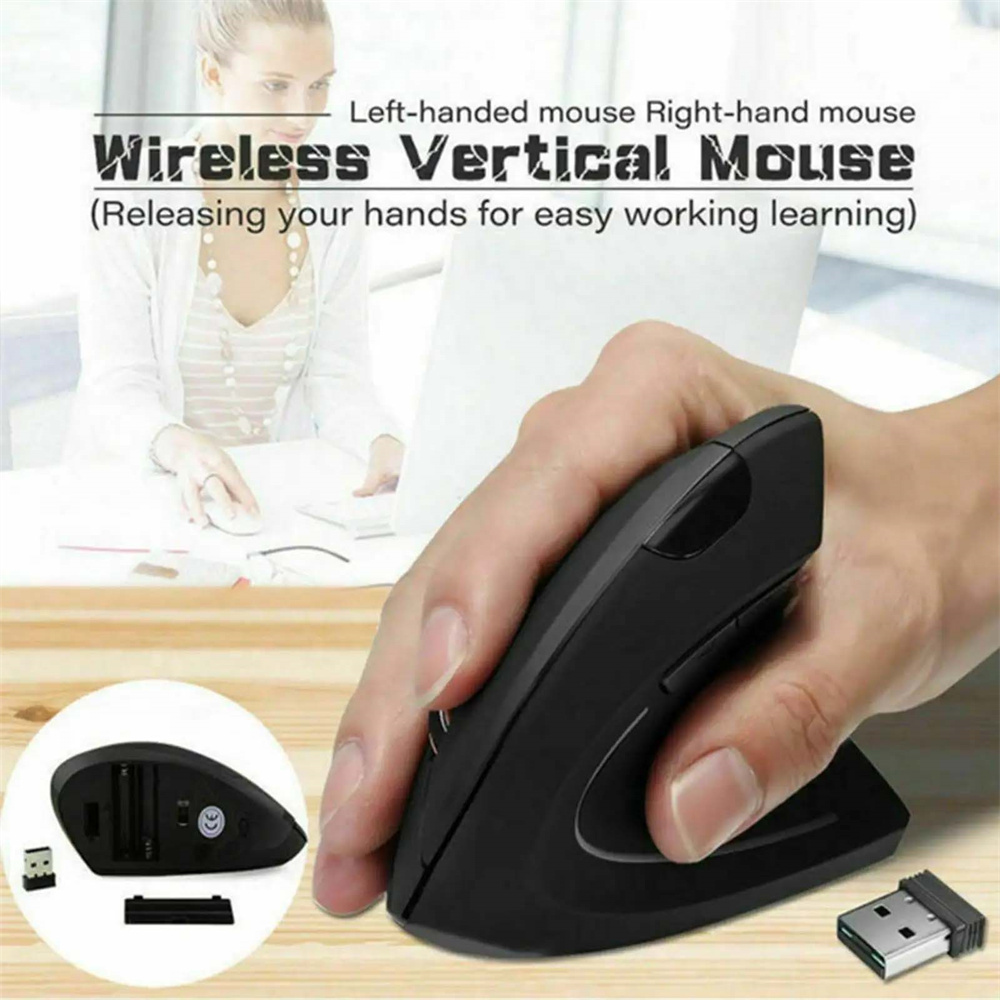 Ergonomic Vertical Mouse Wireless - เมาส์แนวตั้งตามหลักสรีรศาสตร์ 2.4GHz เมาส์ไร้สายแบบออปติคอล 3 ปรับ DPI