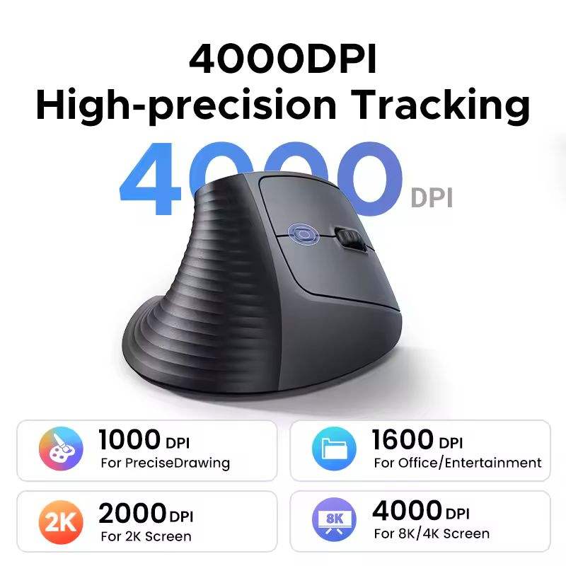 Vertical Mouse Dpi 4000 - UGREEN M571 เมาส์ไร้สายบลูทูธแนวตั้ง 2.4G 4000 DPI