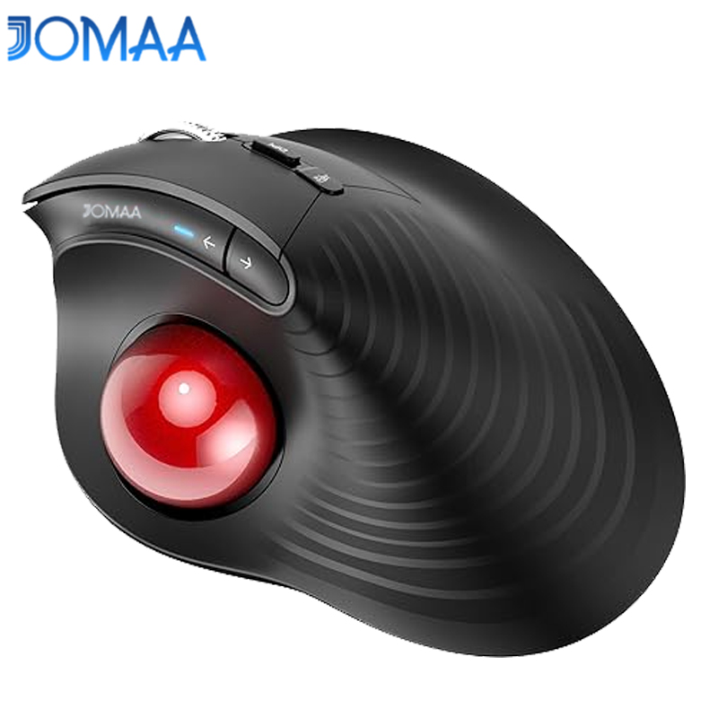 Ergonomic Mouse Trackball Thumb - เมาส์แทร็กบอลแนวตั้ง JOMAA เมาส์ไร้สายบลูทูธตามหลักสรีรศาสตร์ควบคุมด้วยนิ้วหัวแม่มือ ลูกกลิ้งควบคุมความเร็ว คลิกเงียบ สำหรับพีซี/แมค/แล็ปท็อป