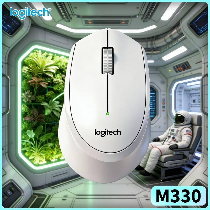Ergonomic Mouse 2.4G Silent Click - เมาส์ไร้สาย Logitech M330 ออกแบบตามหลักสรีรศาสตร์ คลิกเงียบ ระบบติดตามด้วยแสง