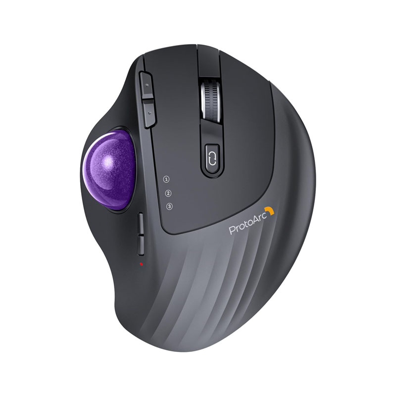 Ergonomic Mouse Trackball Thumb - เมาส์แทร็กบอลไร้สาย ProtoArc, EM01 NL เมาส์คอมพิวเตอร์แบบมีลูกกลิ้งบลูทูธตามหลักสรีรศาสตร์แบบชาร์จได้สำหรับพีซี