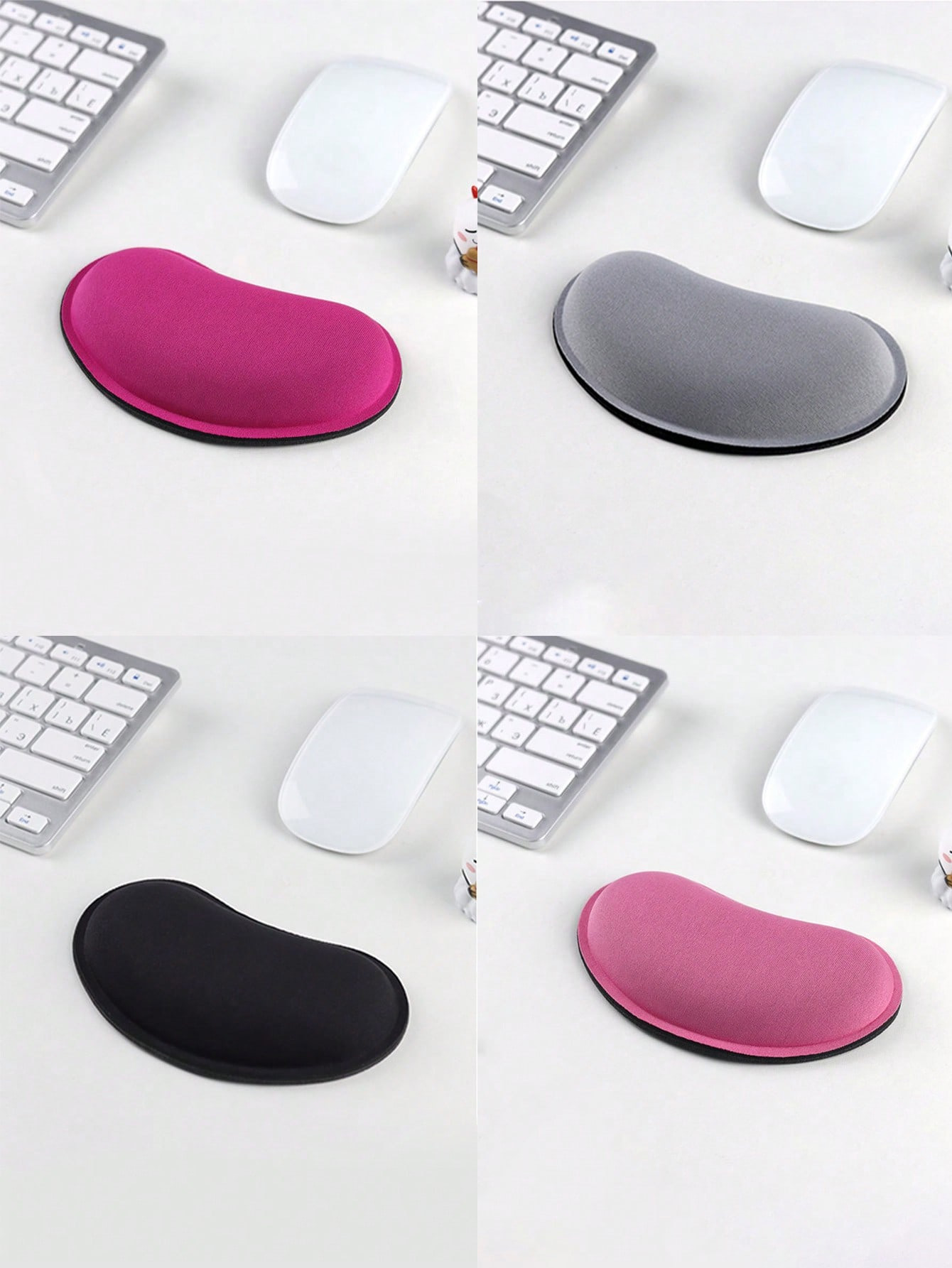 Ergonomic Mouse Wrist Rest Pad - แผ่นรองข้อมือสำหรับเมาส์ ทำจากเมมโมรีโฟม, แผ่นรองข้อมือสำหรับใช้ในสำนักงาน, ที่รองมือเมาส์รูปทรงชาม ป้องกันการลื่น, 1
