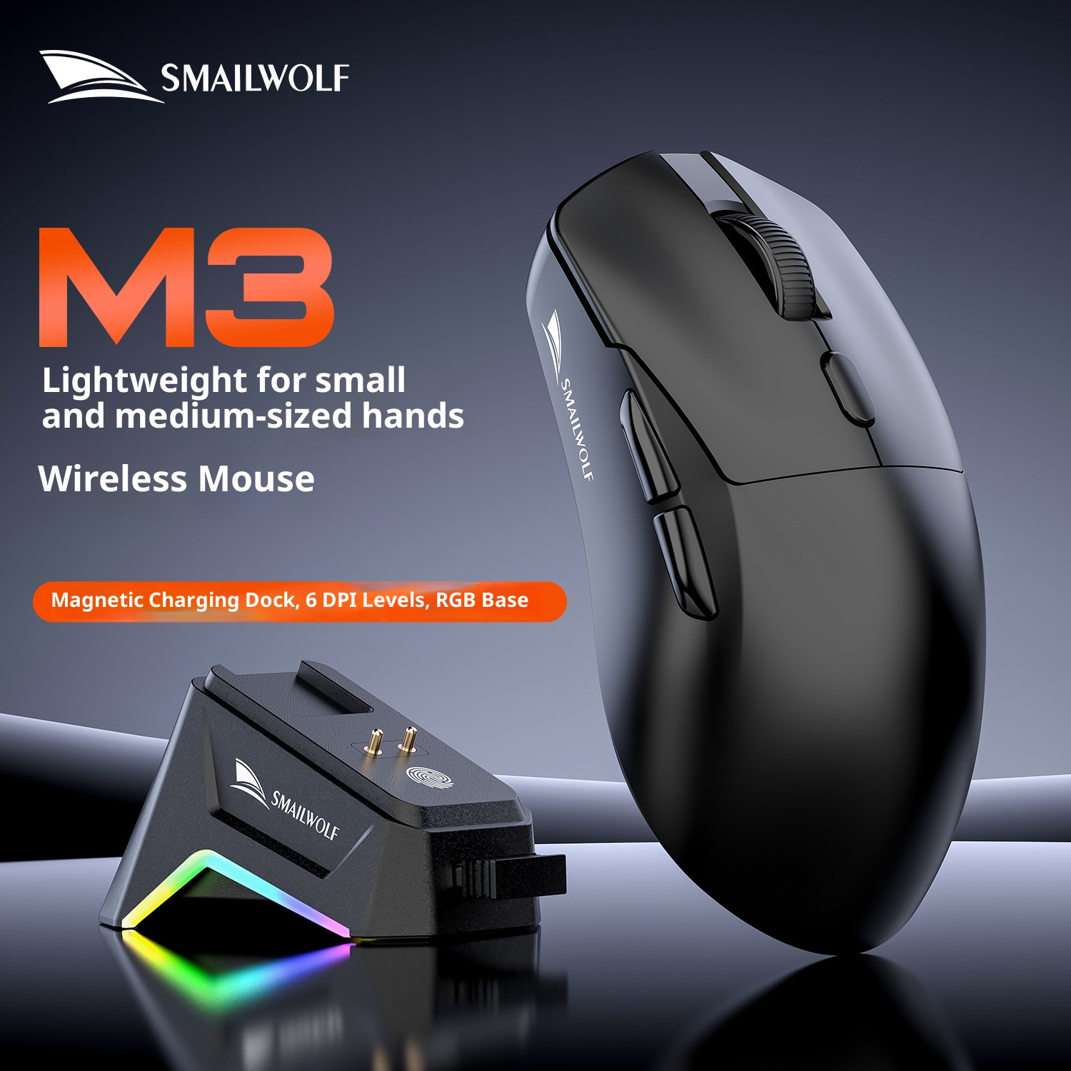 Trackball Mouse Wireless Finger - SMAILWOLF M3 PRO เมาส์ไร้สายบลูทูธสามโหมด สำหรับเล่นเกมส์อีสปอร์ต แล็ปท็อป