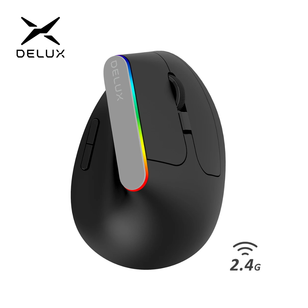 Vertical Mouse Small Hand - Delux M618C ไร้สายเงียบ Ergonomic แนวตั้ง 6