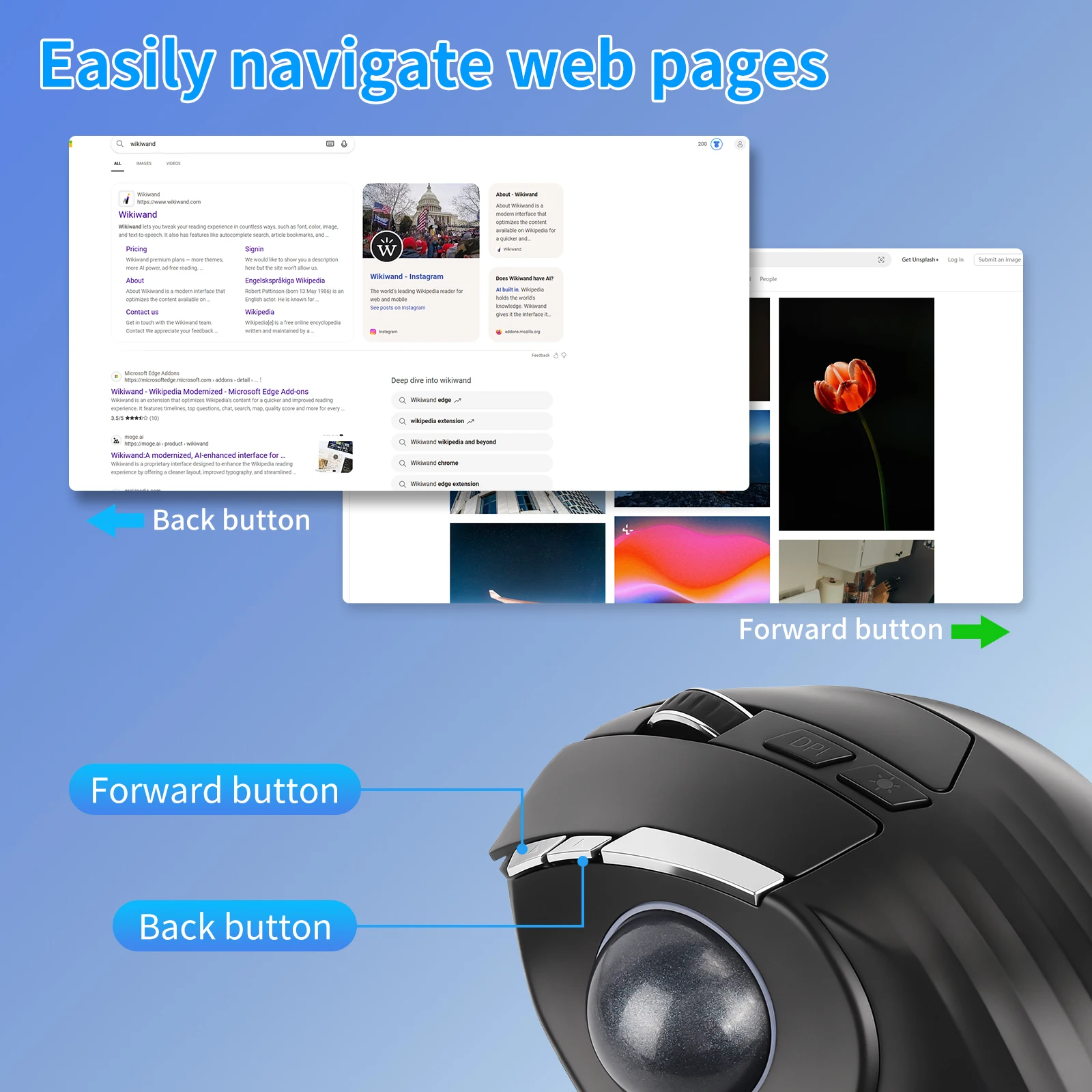 Ergonomic Mouse Trackball Thumb - เมาส์แทร็กบอลตามหลักสรีรศาสตร์ ทริ-โมด 2.4G ไร้สายบลูทูธแบบมีสายชาร์จได้เมาส์เงียบควบคุมด้วยนิ้วหัวแม่มือไม่มีการเคลื่อนไหวของมือสำหรับพีซี