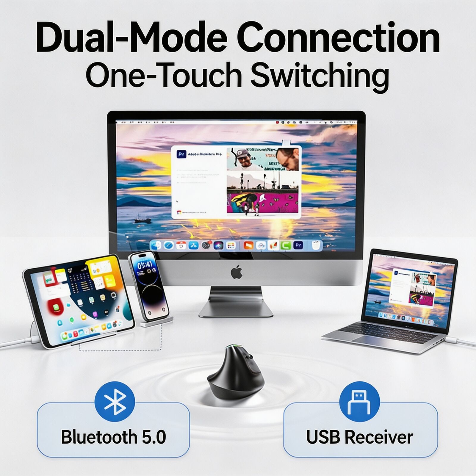 เมาส์แนวตั้งตามหลักสรีรศาสตร์  - Ergonomic Mouse 2.4G Silent Click บทวิจารณ์และราคา