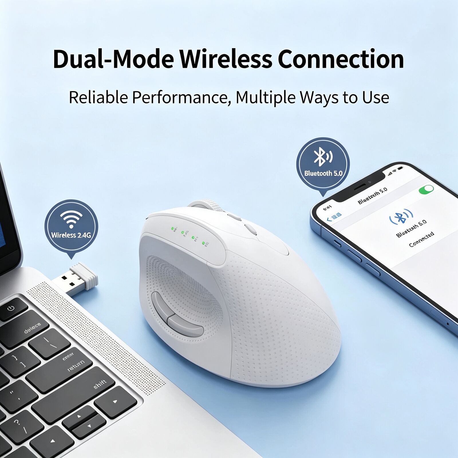 เมาส์ไร้สายแนวตั้งตามหลักสรีรศ - Vertical Mouse Dpi 4000 บทวิจารณ์และราคา