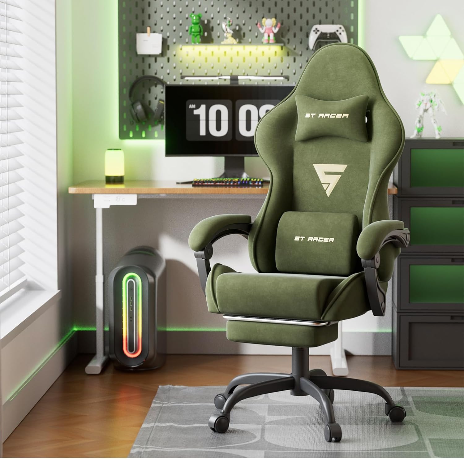 เก้าอี้เกมมิ่งสไตล์เรซซิ่งสำหร - Ergonomic Footrest Adjustable บทวิจารณ์และราคา