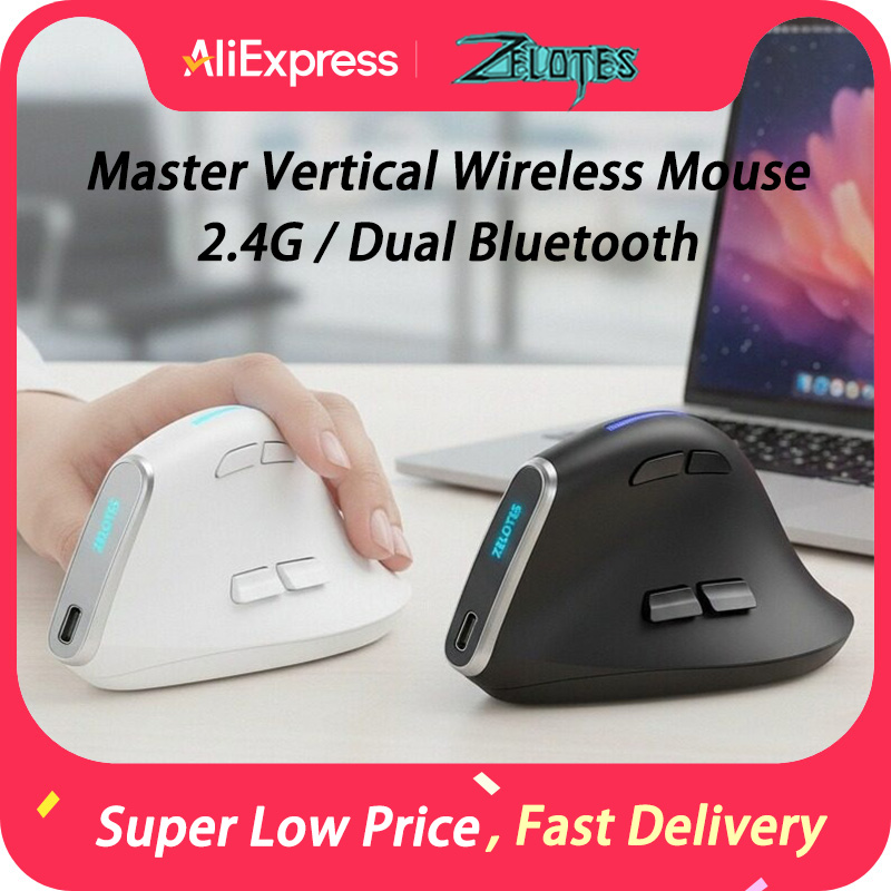 ZELOTES F36 เมาส์ไร้สายแนวตั้ง - Vertical Mouse Left Handed บทวิจารณ์และราคา