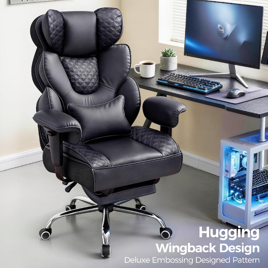 เก้าอี้เกมมิ่งขนาดใหญ่พิเศษและ - Ergonomic Footrest Adjustable บทวิจารณ์และราคา