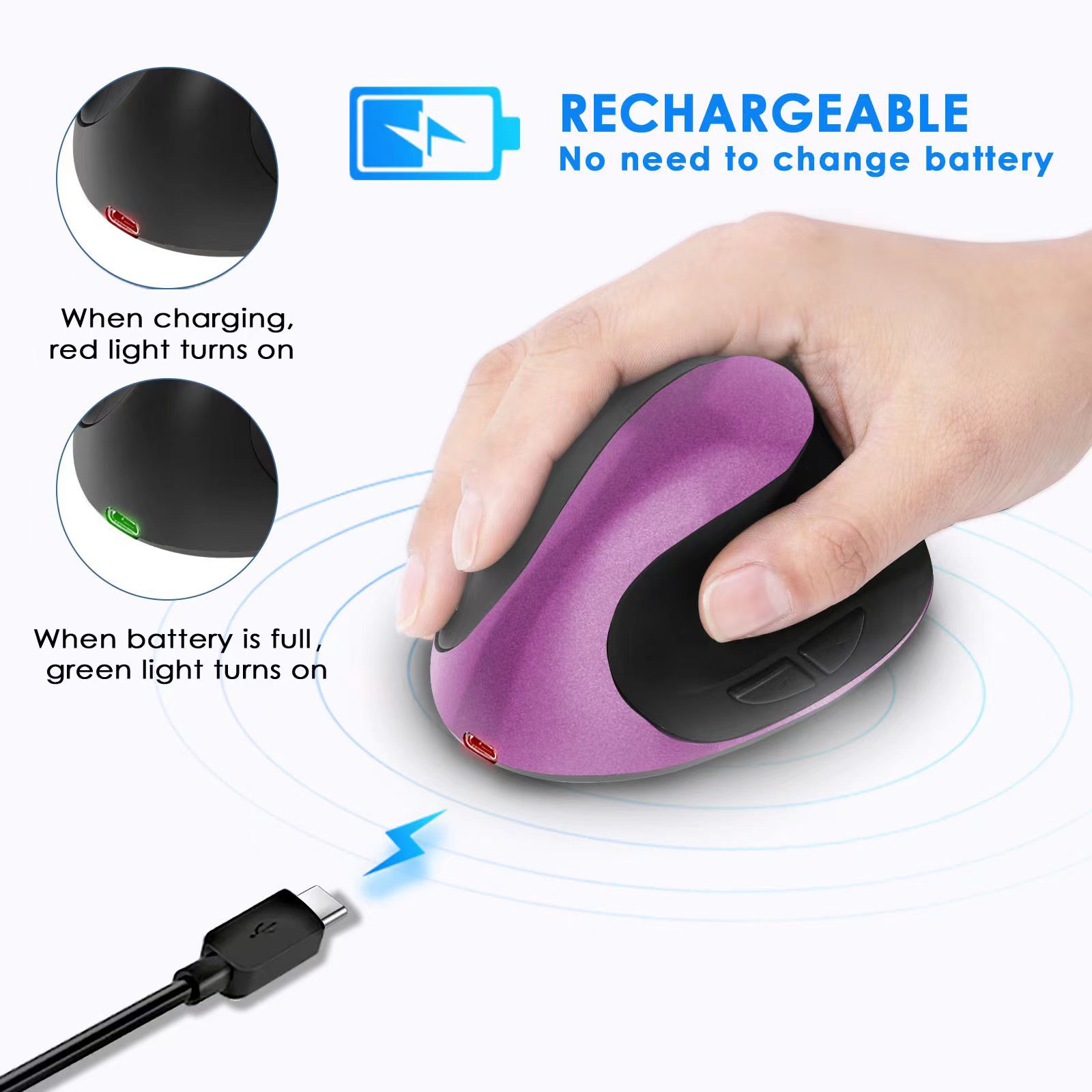 เมาส์ออปติคอลไร้สาย 2.4G แบบชา - Vertical Mouse Left Handed บทวิจารณ์และราคา