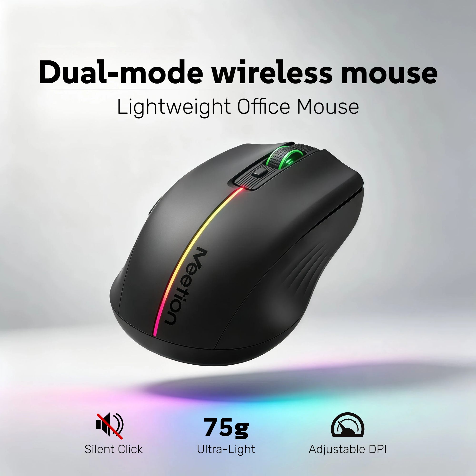 เมาส์ไร้สาย RGB รองรับทั้ง 2.4 - Ergonomic Mouse 2.4G Silent Click บทวิจารณ์และราคา