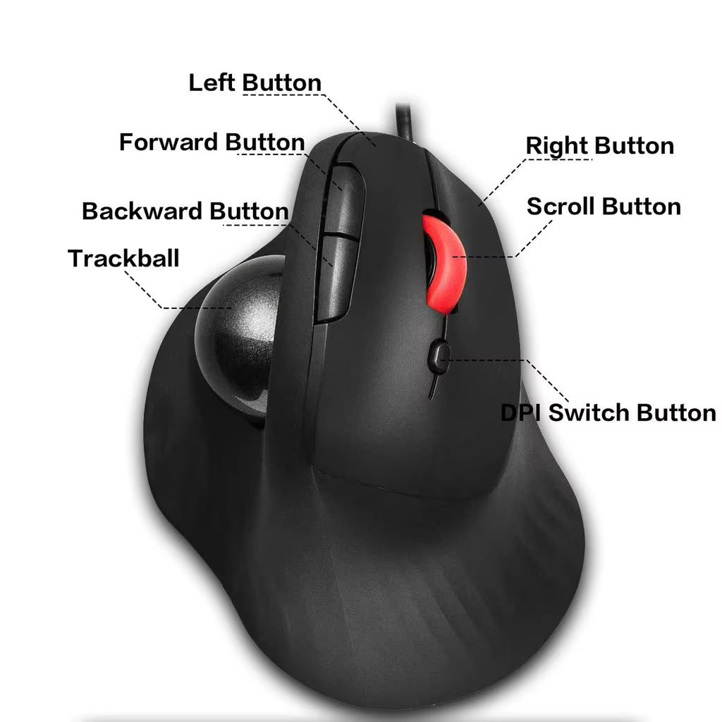 เมาส์แทร็กบอลแบบมีสาย JOMAA, เ - Ergonomic Mouse Trackball Thumb บทวิจารณ์และราคา