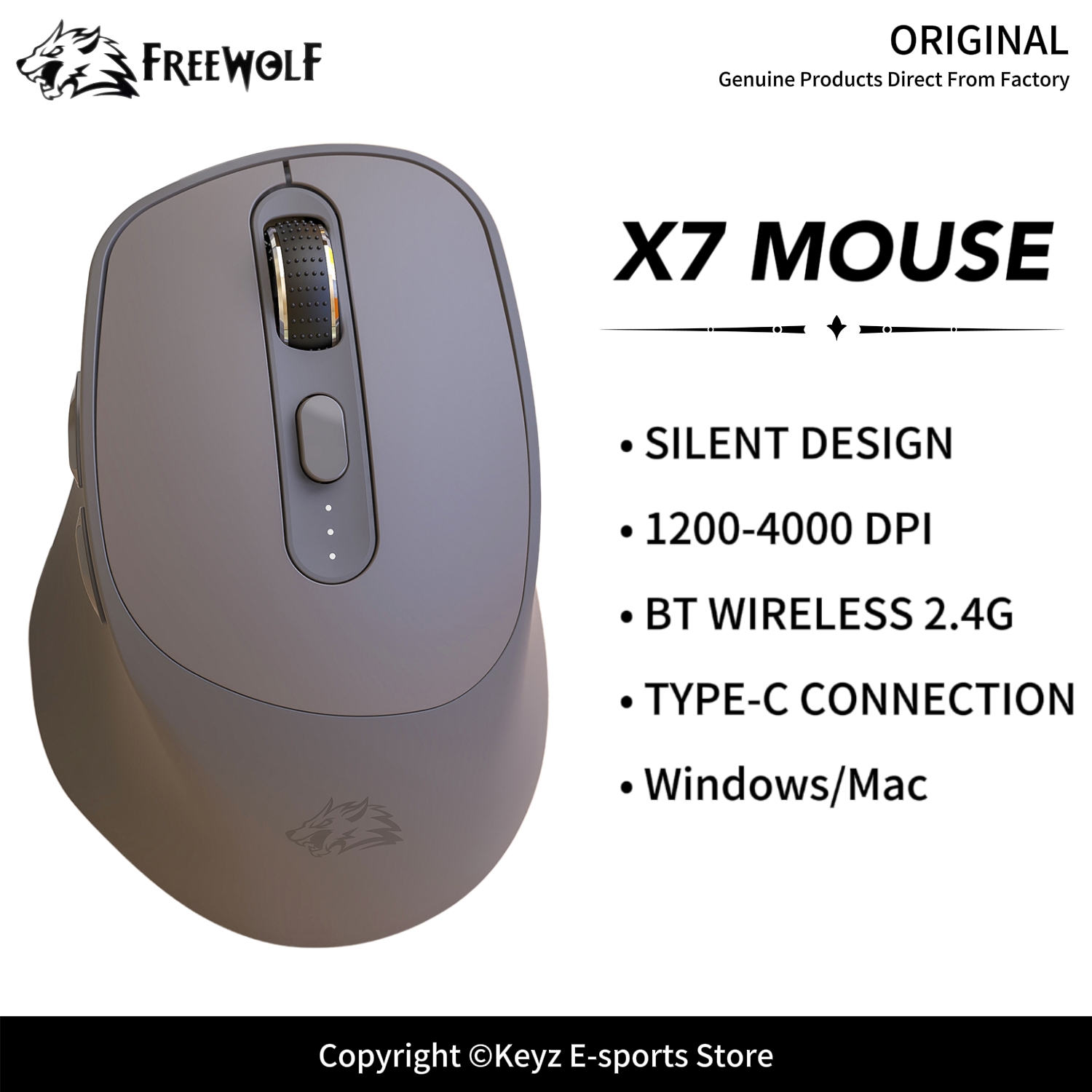FREEWOLF X7 เมาส์ไร้สายแบบสองโ - Ergonomic Mouse 2.4G Silent Click บทวิจารณ์และราคา