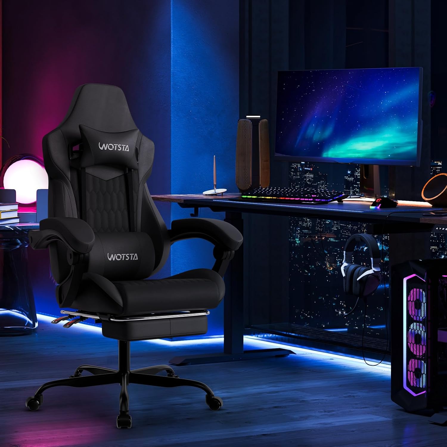 เก้าอี้เกมมิ่งพร้อมที่พักเท้า  - Ergonomic Footrest Adjustable บทวิจารณ์และราคา