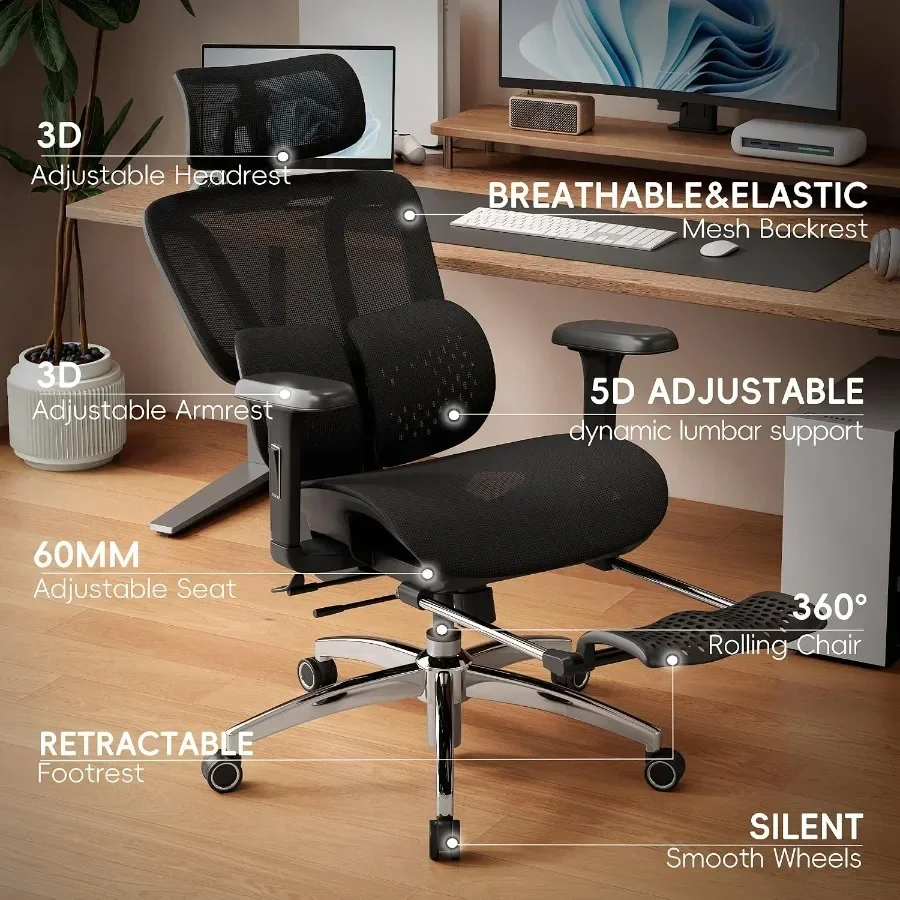 เก้าอี้สำนักงานที่ออกแบบตามหลั - Ergonomic Footrest Adjustable บทวิจารณ์และราคา