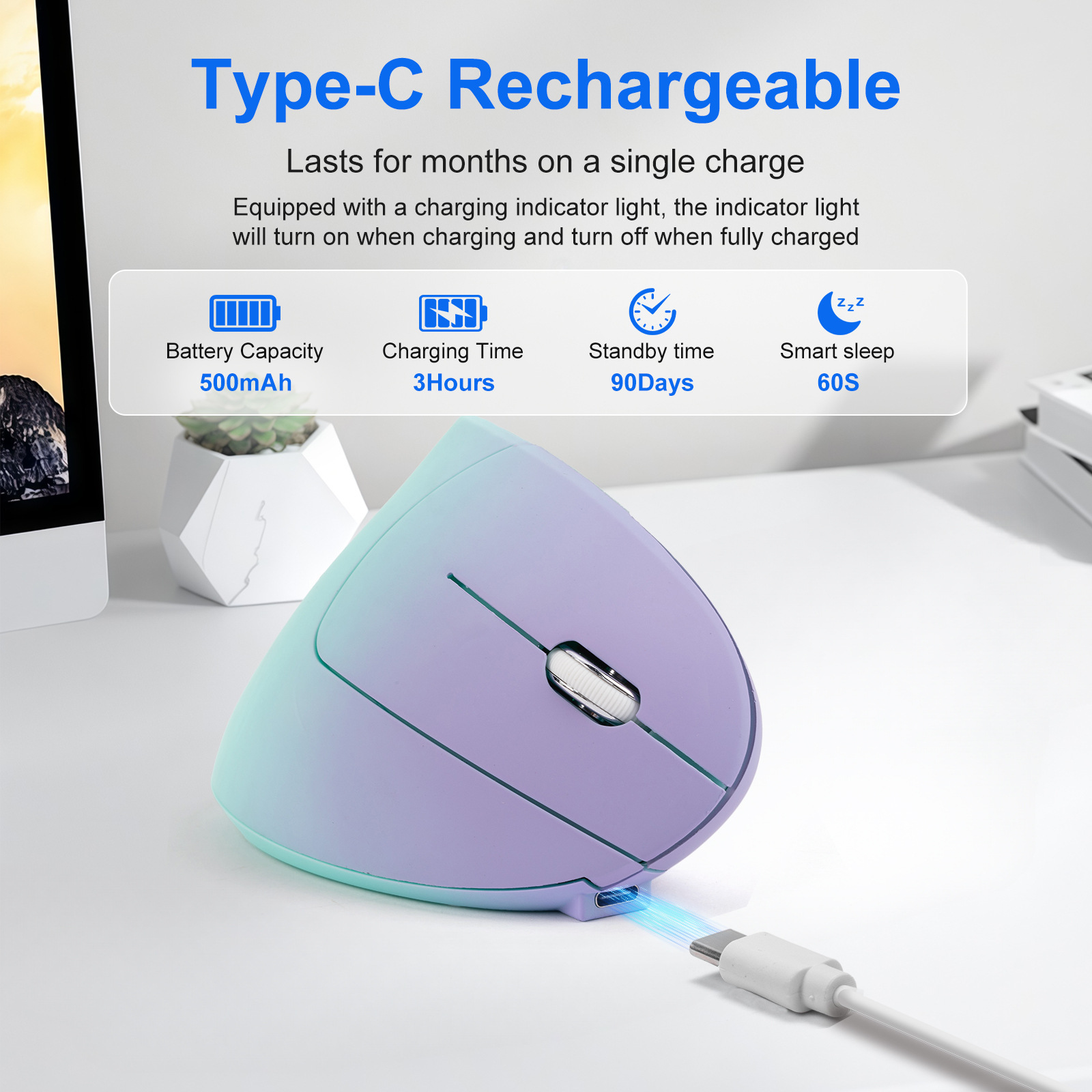 เมาส์ไร้สาย 2.4G บลูทูธแบบสองโ - Vertical Mouse Left Handed บทวิจารณ์และราคา