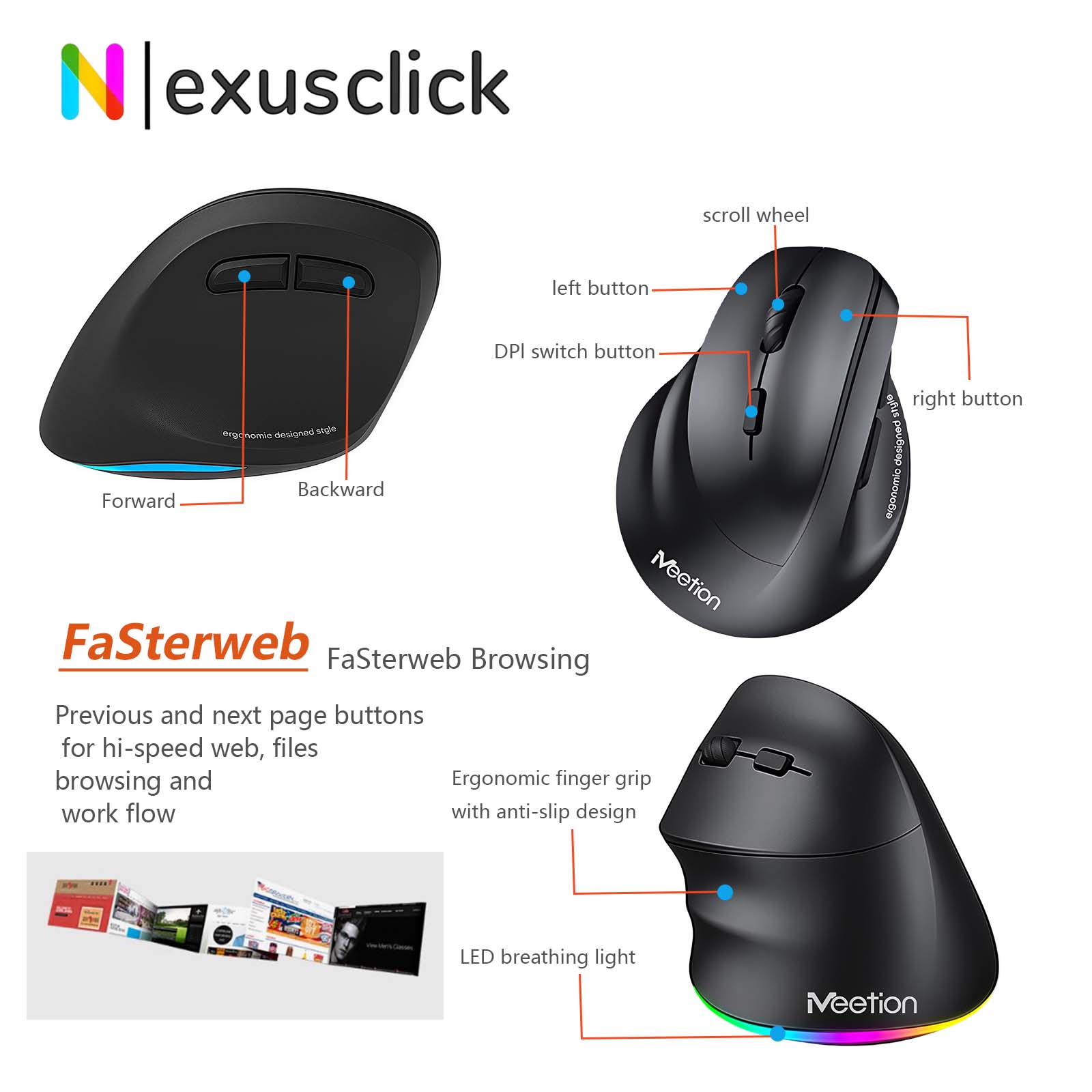 เมทชั่น มิชเชน เมาส์ไร้สายบลูท - Vertical Mouse Left Handed บทวิจารณ์และราคา