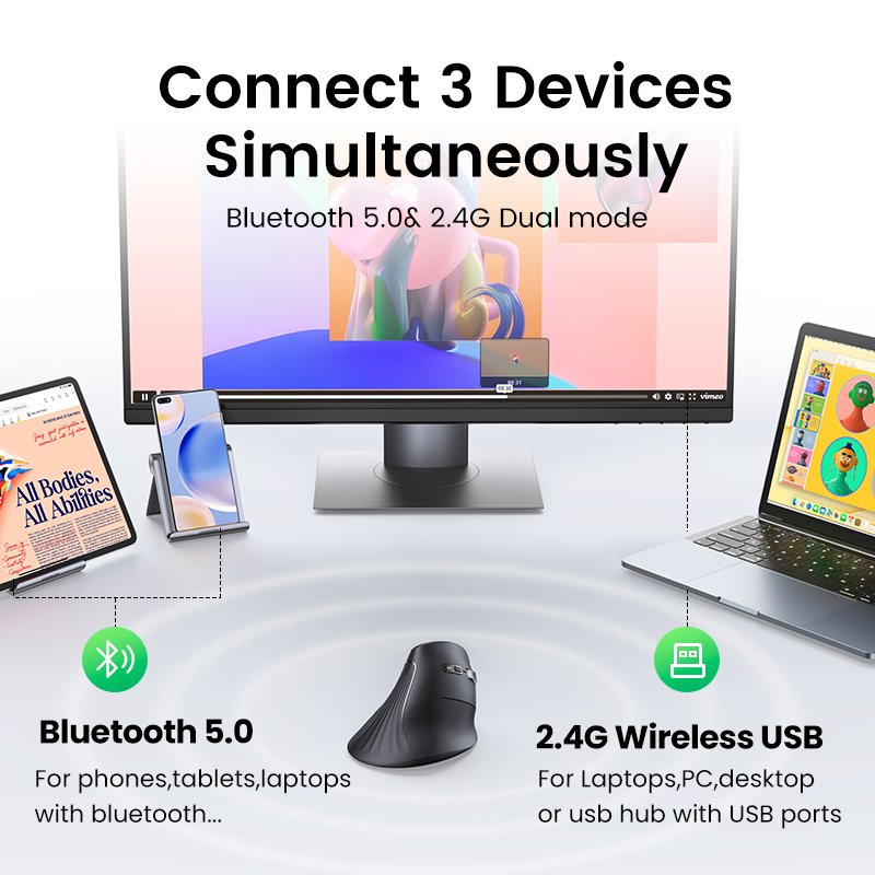 เมาส์ไร้สายแบบตั้ง UGREEN - Vertical Mouse Dpi 4000 บทวิจารณ์และราคา