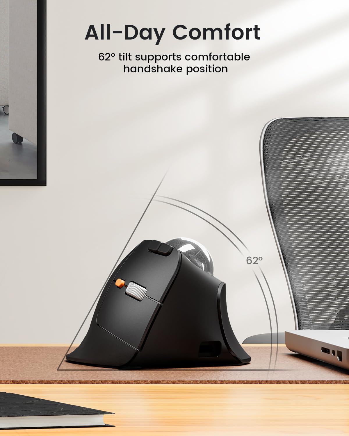 เมาส์แทร็กบอลไร้สายแนวตั้ง Pro - Ergonomic Mouse Trackball Thumb บทวิจารณ์และราคา