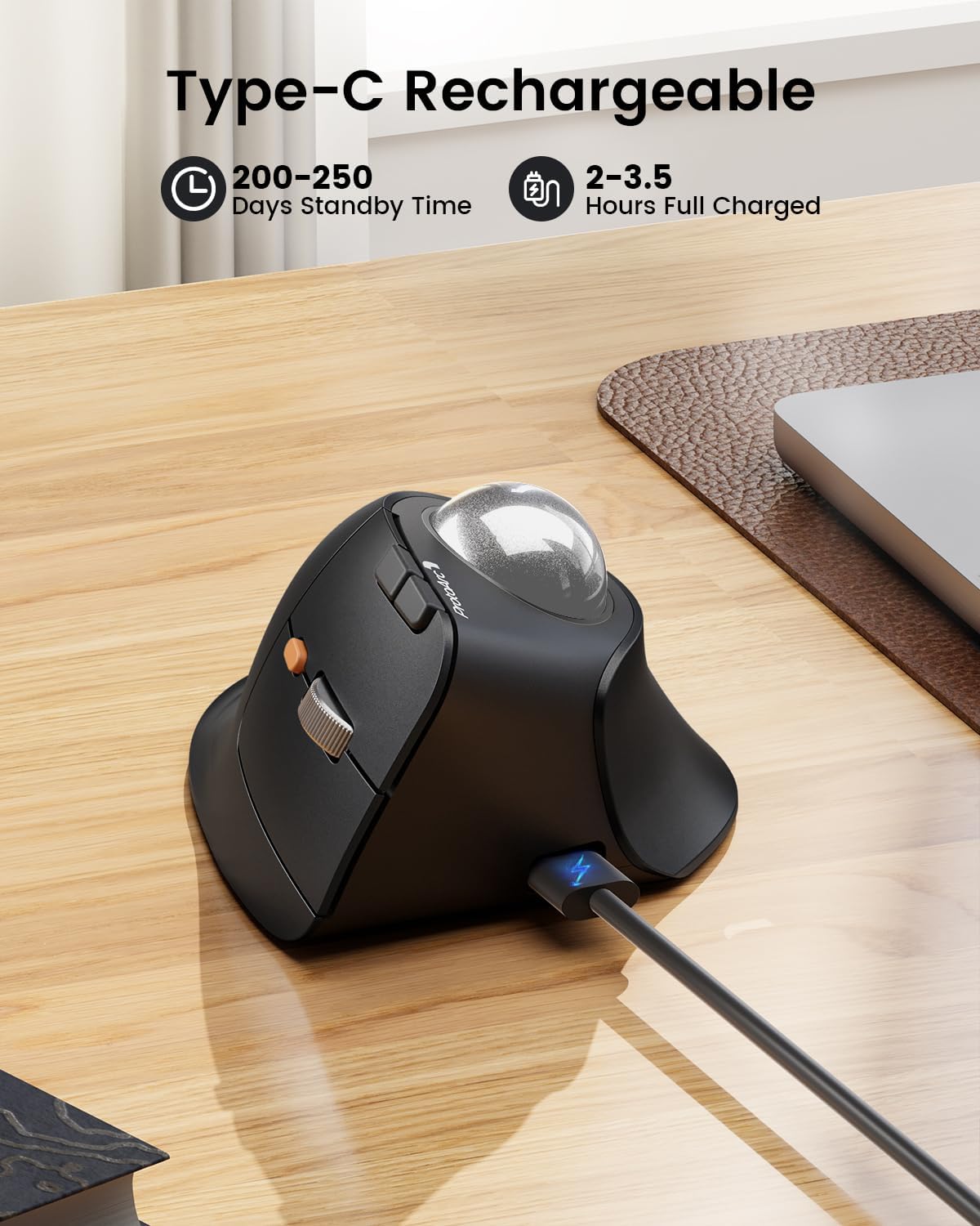 เมาส์แทร็กบอลไร้สายแนวตั้ง Pro - Ergonomic Mouse Trackball Thumb บทวิจารณ์และราคา