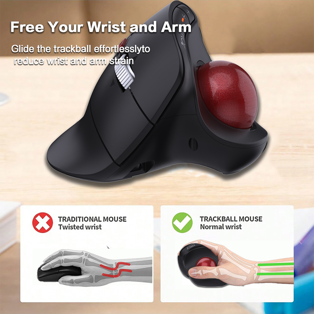 เมาส์แทร็กบอลแนวตั้ง JOMAA เมา - Ergonomic Mouse Trackball Thumb บทวิจารณ์และราคา