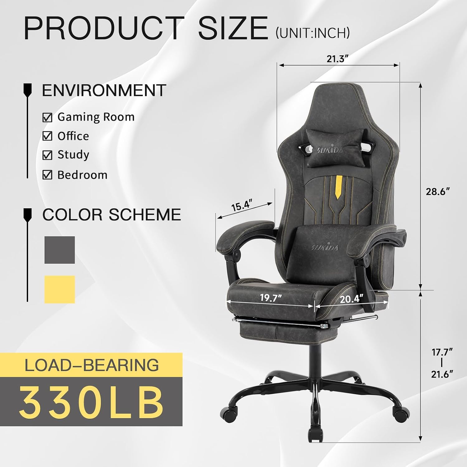 เก้าอี้เกมมิ่งพร้อมที่พักเท้า  - Ergonomic Footrest Adjustable บทวิจารณ์และราคา