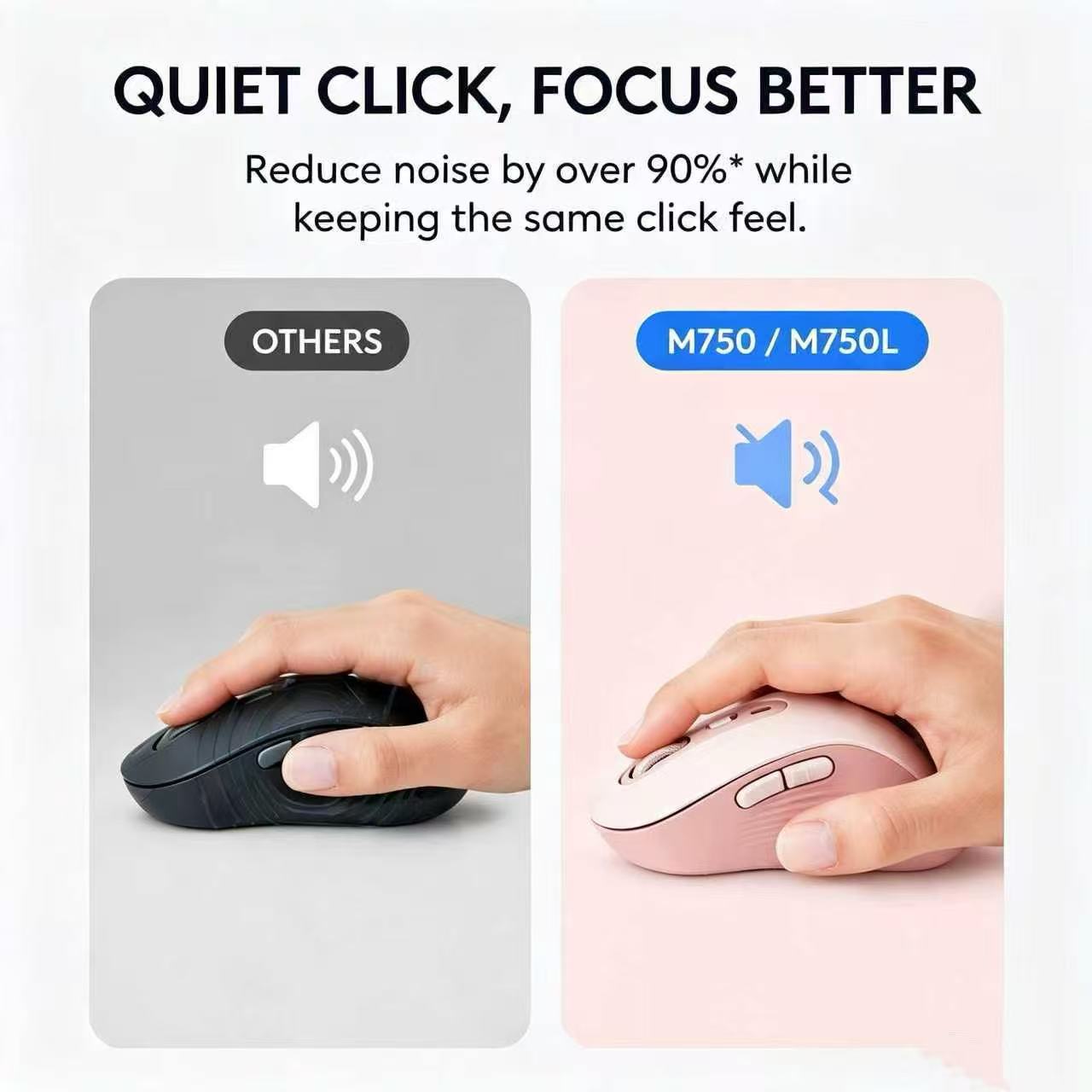 เมาส์ไร้สาย Logitech M750 แบบ  - Ergonomic Mouse 2.4G Silent Click บทวิจารณ์และราคา