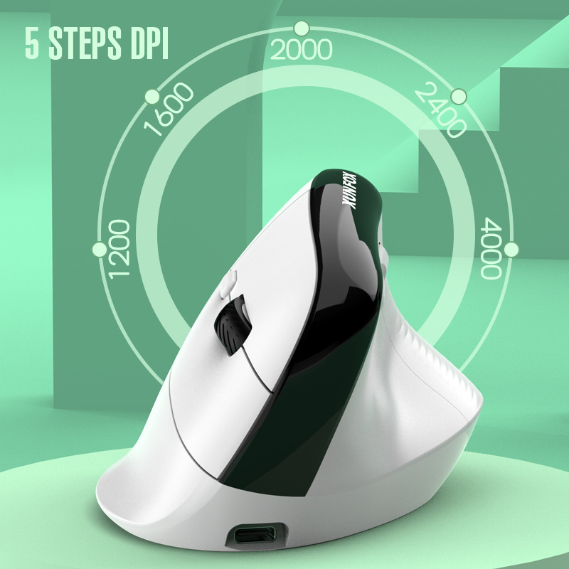 แนวตั้งเมาส์ไร้สายโหมดคู่ 2.4G - Vertical Mouse Dpi 4000 บทวิจารณ์และราคา