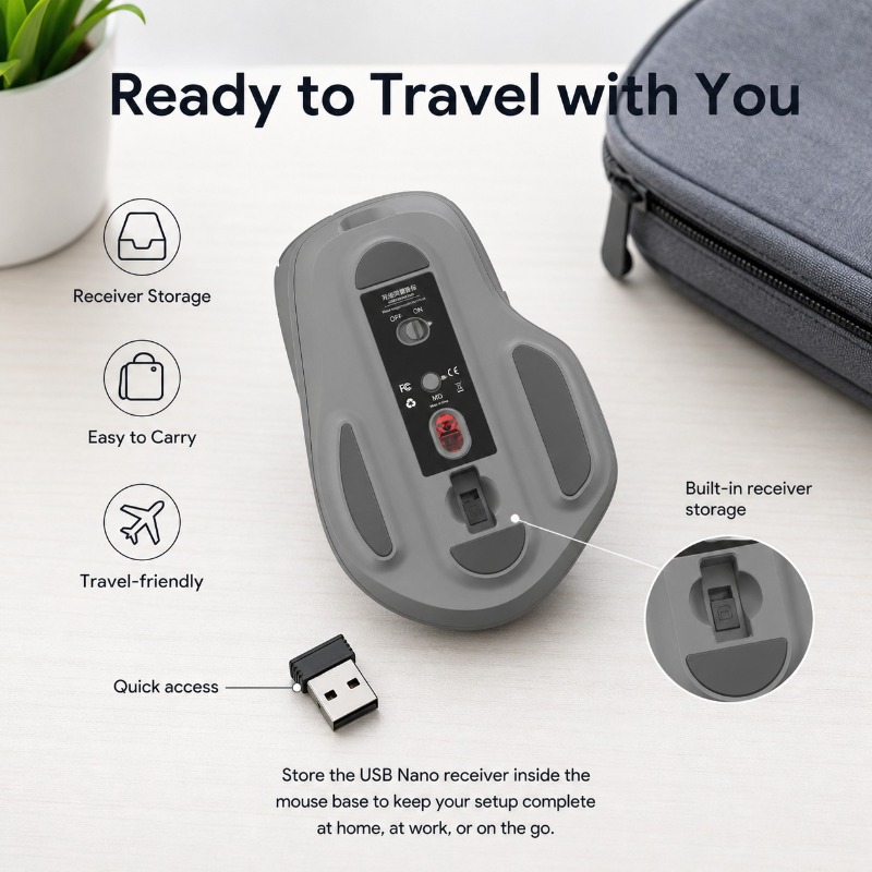 เมาส์ไร้สายแบบสองโหมด บลูทูธ 2 - Vertical Mouse Rechargeable Bluetooth บทวิจารณ์และราคา