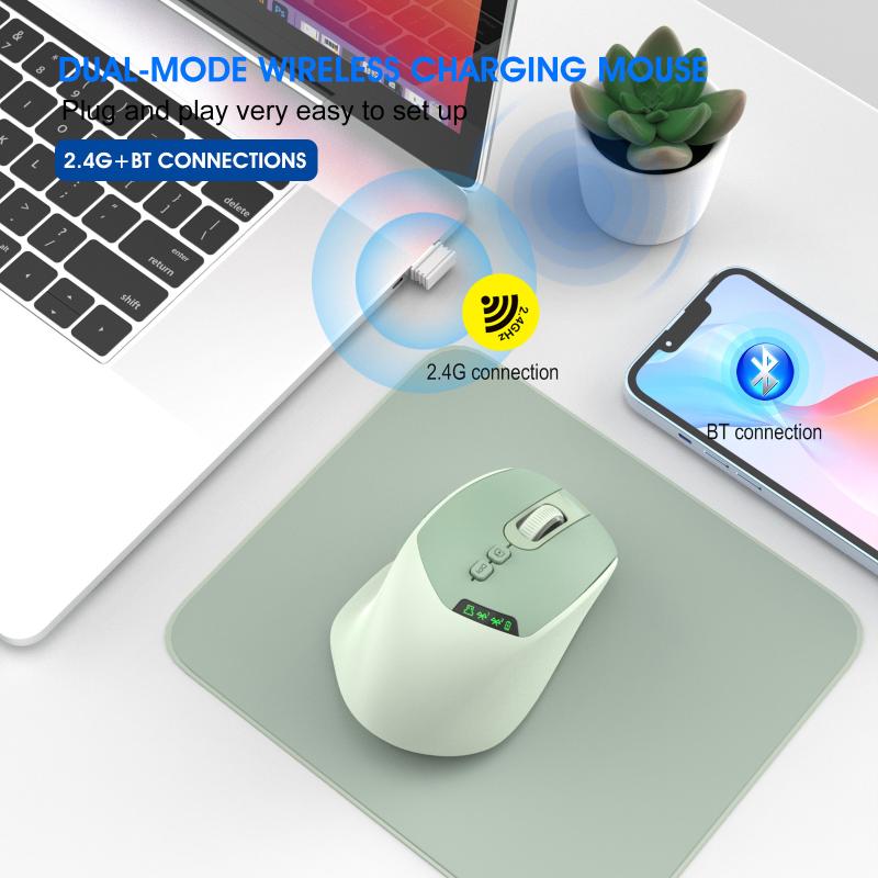 【D】เมาส์ไร้สายแบบเงียบ โหมดคู่ - Ergonomic Mouse 2.4G Silent Click บทวิจารณ์และราคา
