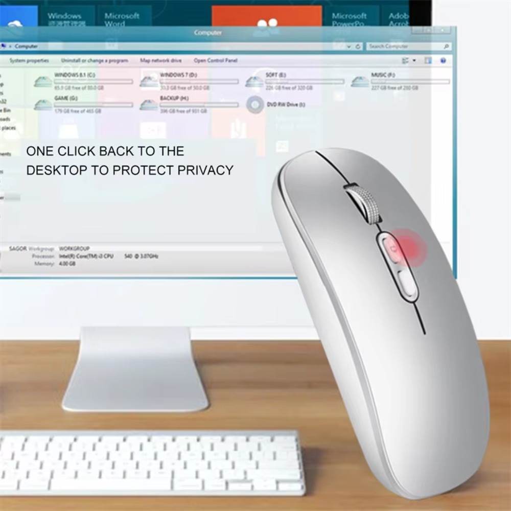 เมาส์ไร้สายแบบเงียบ ชาร์จได้ ร - Ergonomic Mouse 2.4G Silent Click บทวิจารณ์และราคา