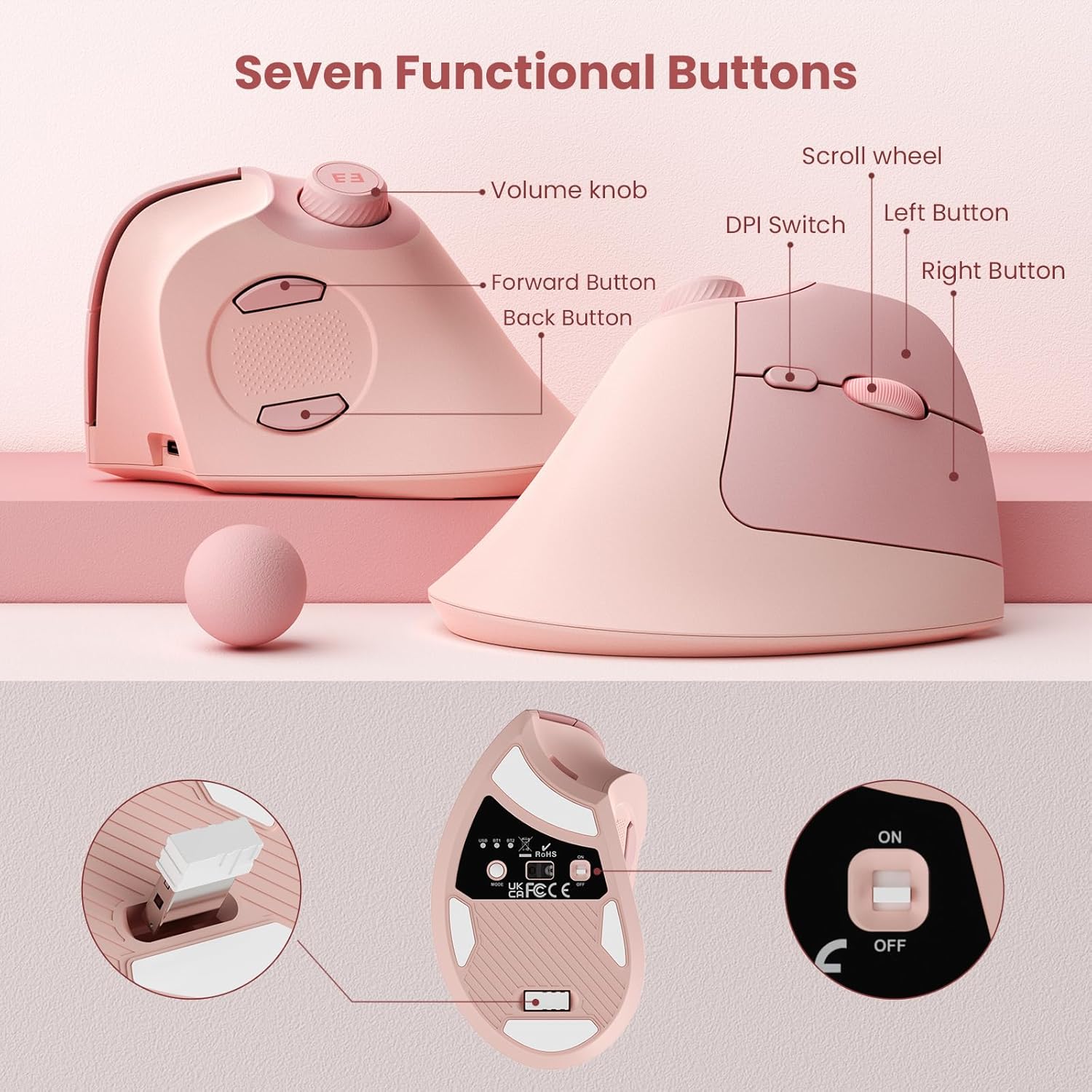 เมาส์ไร้สาย Seenda แบบตั้งตรง  - Vertical Mouse Left Handed บทวิจารณ์และราคา