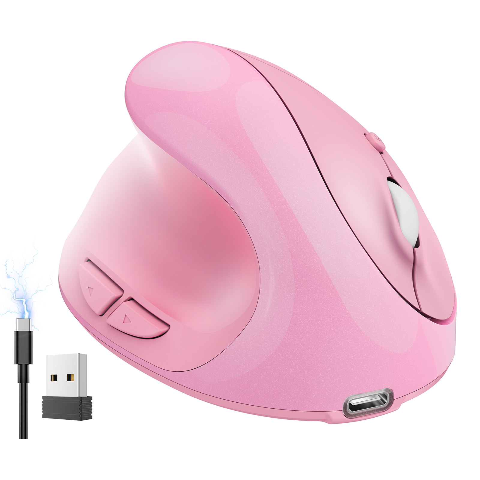 เมาส์ไร้สายสีชมพู Silent 2.4G  - Vertical Mouse Left Handed บทวิจารณ์และราคา