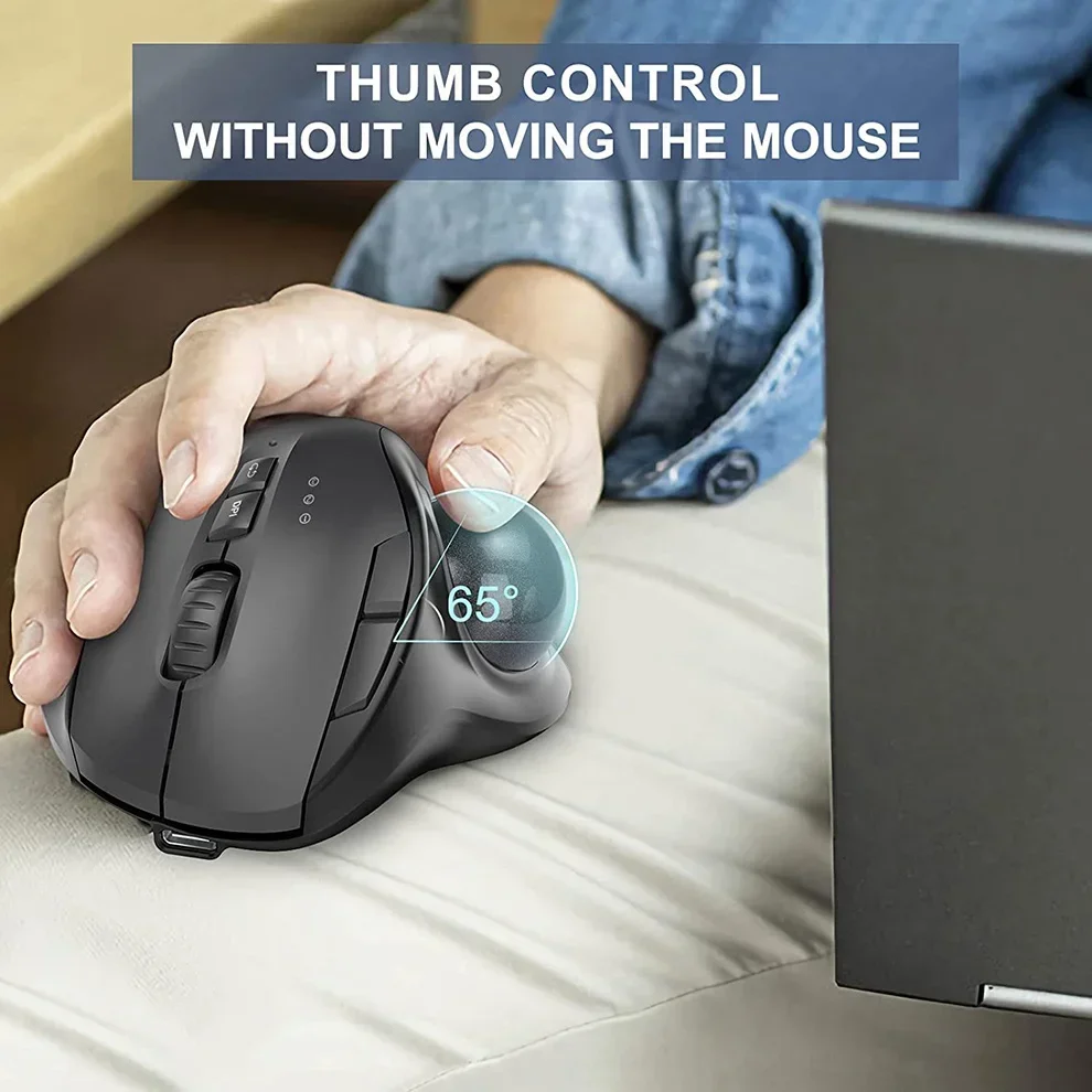 เมาส์แบบไร้สายที่มีลูกบอลควบคุ - Ergonomic Mouse Trackball Thumb บทวิจารณ์และราคา