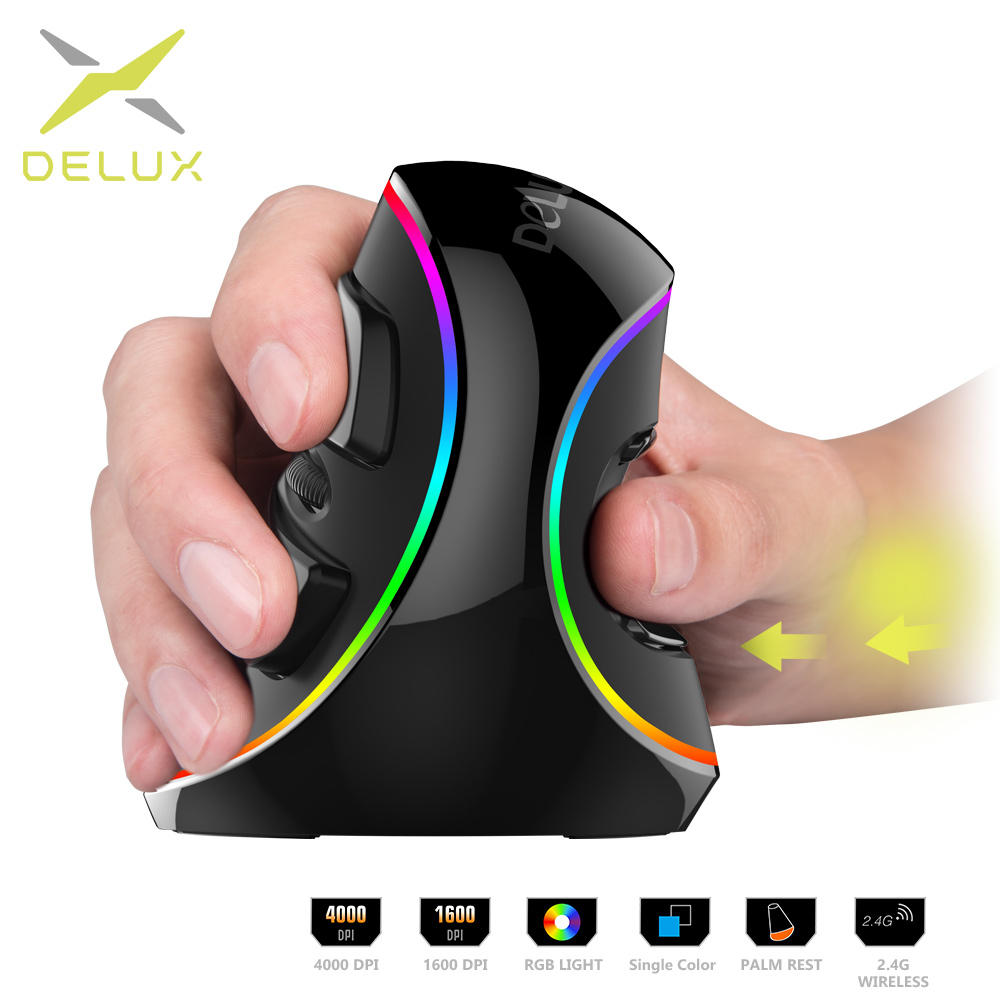 Delux M618 PLUS Ergonomics เมา - Vertical Mouse Dpi 4000 บทวิจารณ์และราคา
