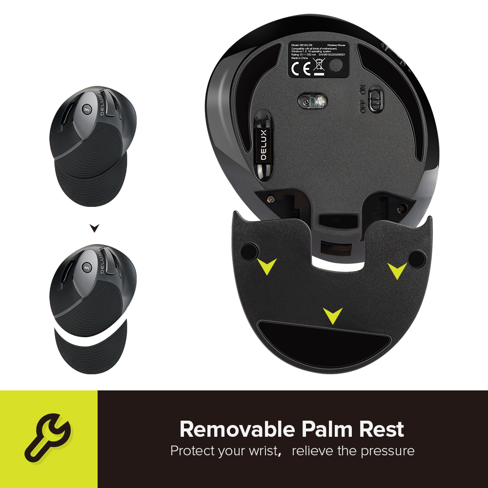 Delux M618G ชาร์จแนวตั้งไร้สาย - Vertical Mouse Dpi 4000 บทวิจารณ์และราคา