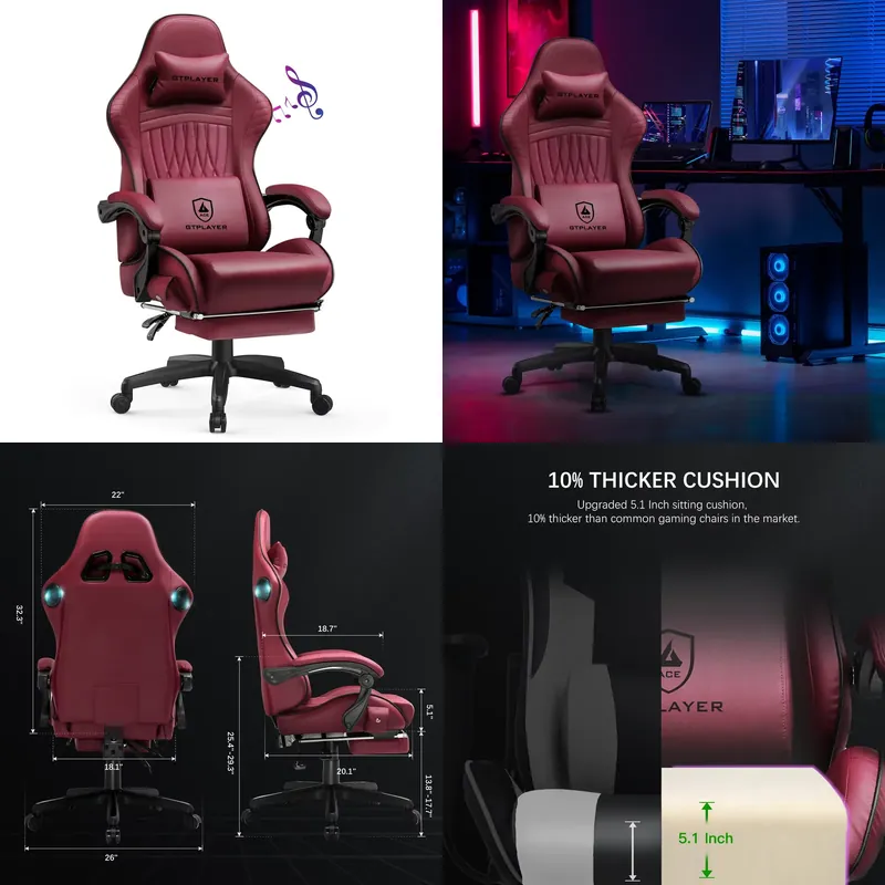 เก้าอี้เกมมิ่ง GTPLAYER พร้อมล - Ergonomic Footrest Adjustable บทวิจารณ์และราคา