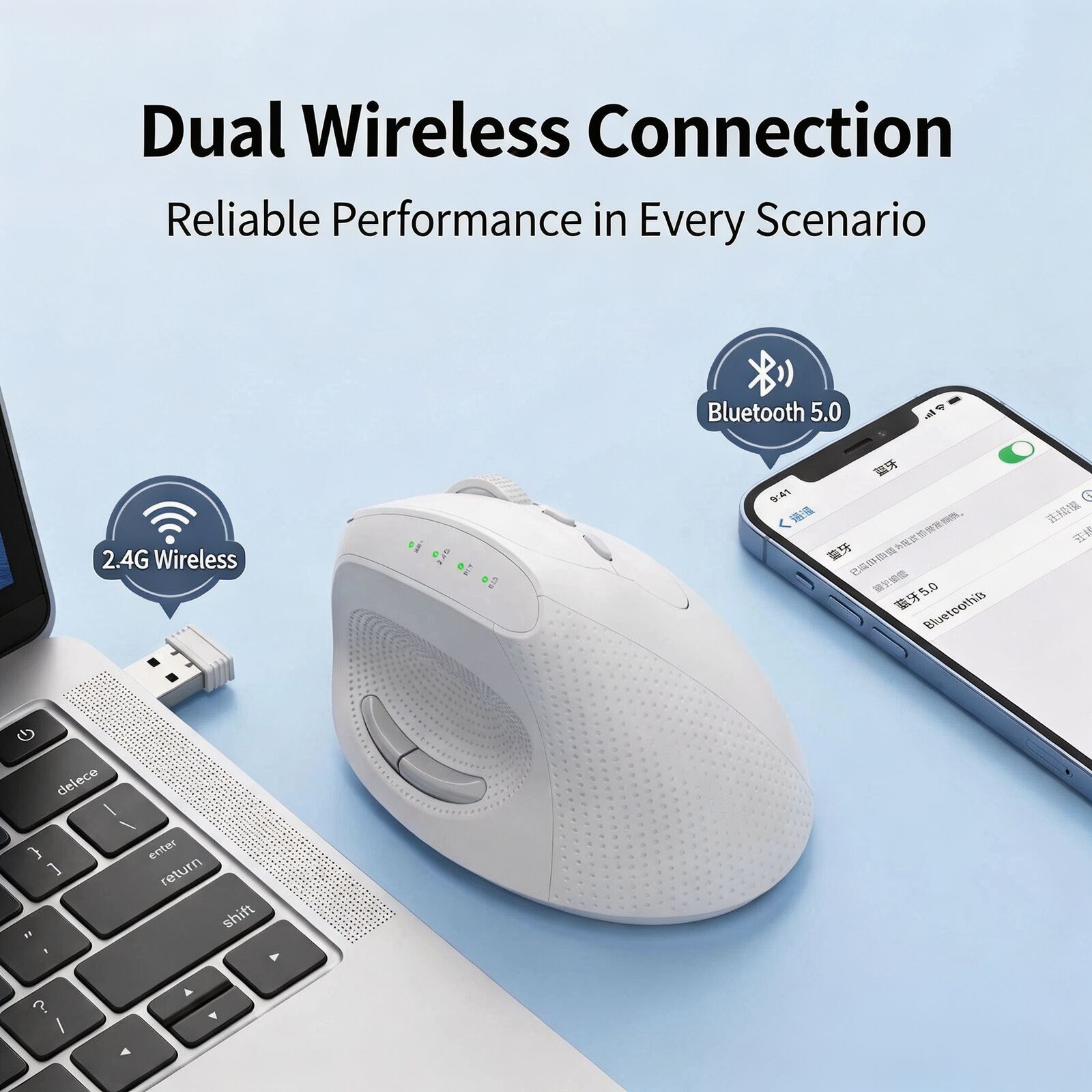 เมาส์ไร้สายแนวตั้งตามหลักสรีรศ - Vertical Mouse Dpi 4000 บทวิจารณ์และราคา