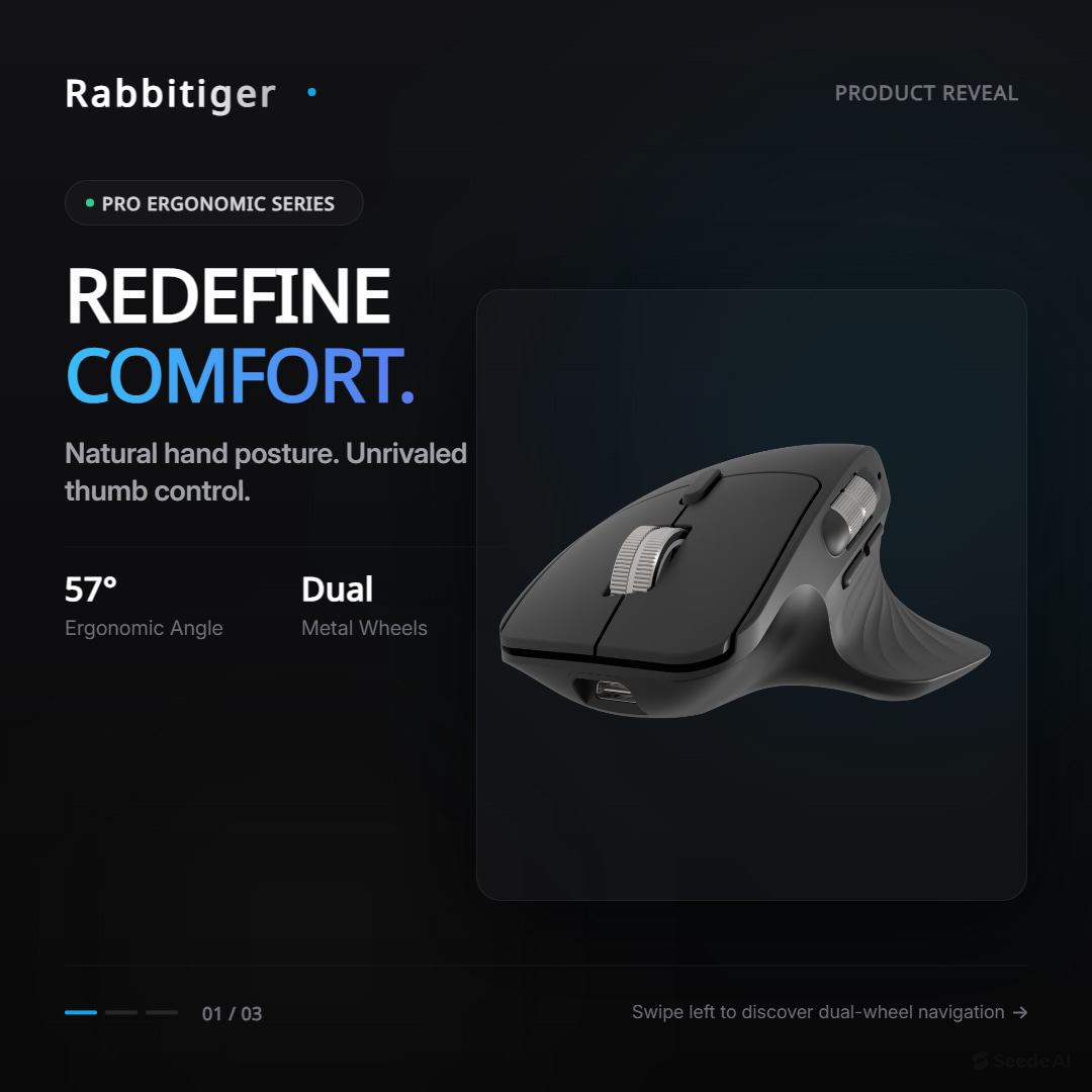 เมาส์แนวตั้ง Rabbitiger รุ่น 2 - Vertical Mouse Small Hand บทวิจารณ์และราคา