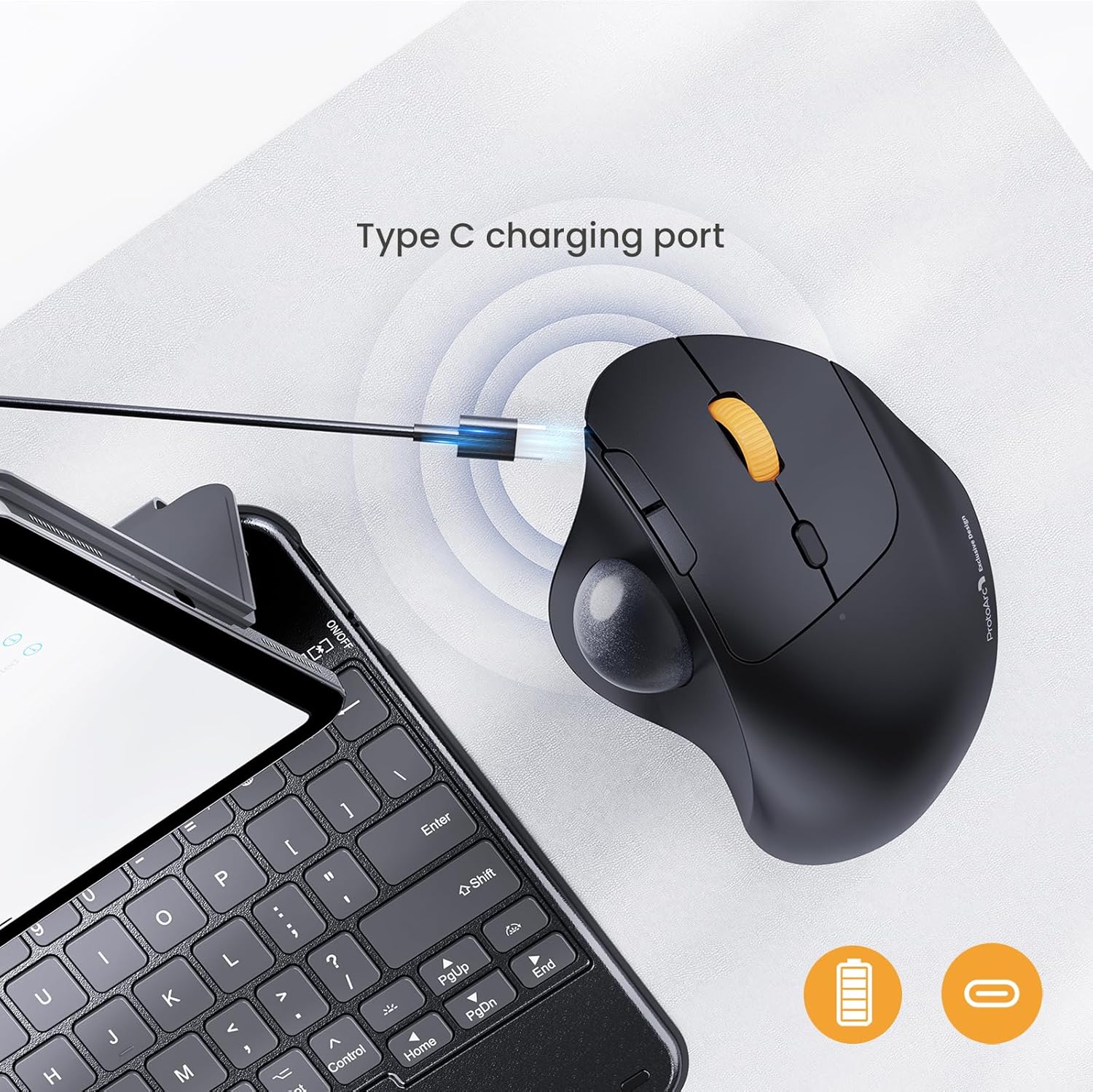 เมาส์แทร็กบอลไร้สาย ProtoArc,  - Ergonomic Mouse Trackball Thumb บทวิจารณ์และราคา
