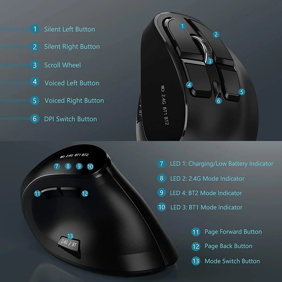 JOMAA เมาส์ไร้สาย 2.4G ชาร์จเม - Vertical Mouse Small Hand บทวิจารณ์และราคา