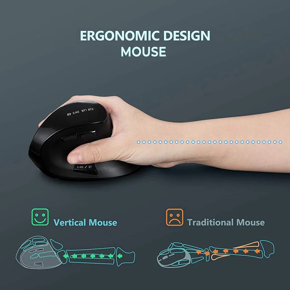 JOMAA เมาส์ไร้สาย 2.4G ชาร์จเม - Vertical Mouse Small Hand บทวิจารณ์และราคา