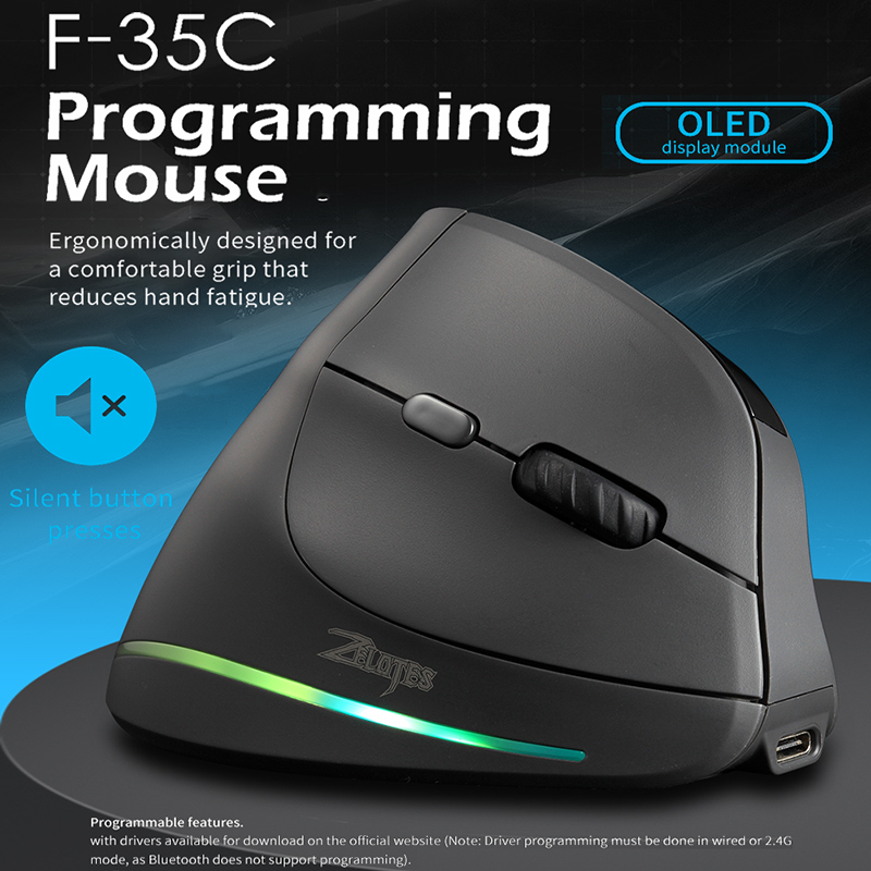 เมาส์ไร้สายแบบชาร์จได้พร้อมหน้ - Vertical Mouse Dpi 4000 บทวิจารณ์และราคา