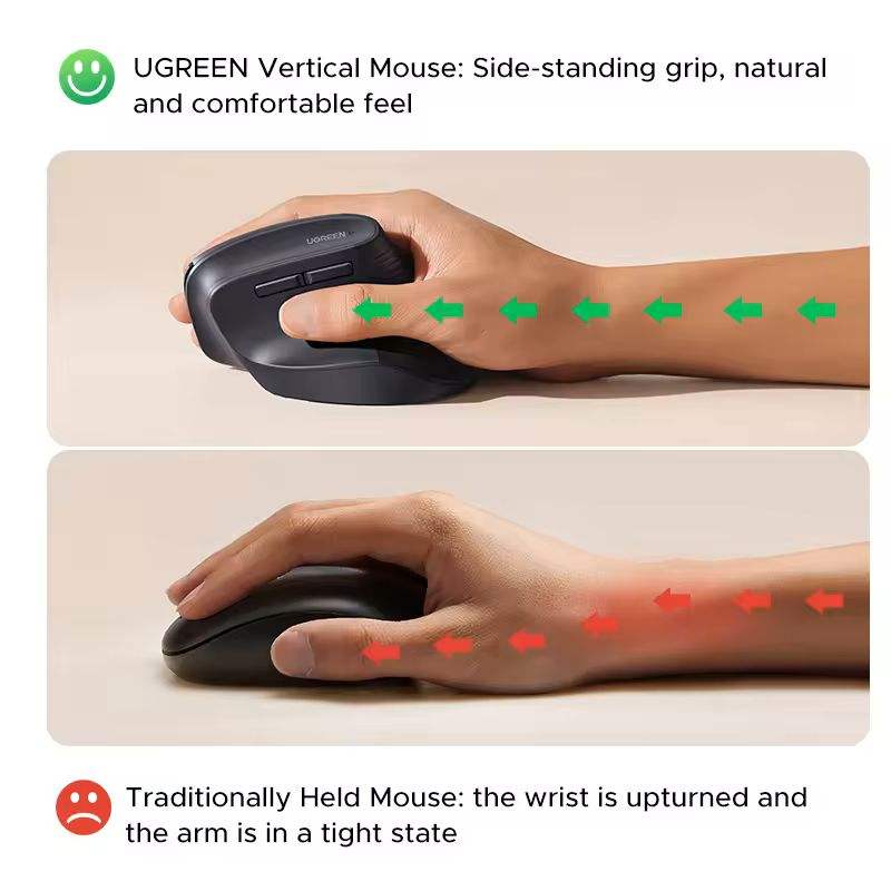 UGREEN M571 เมาส์ไร้สายบลูทูธแ - Vertical Mouse Dpi 4000 บทวิจารณ์และราคา