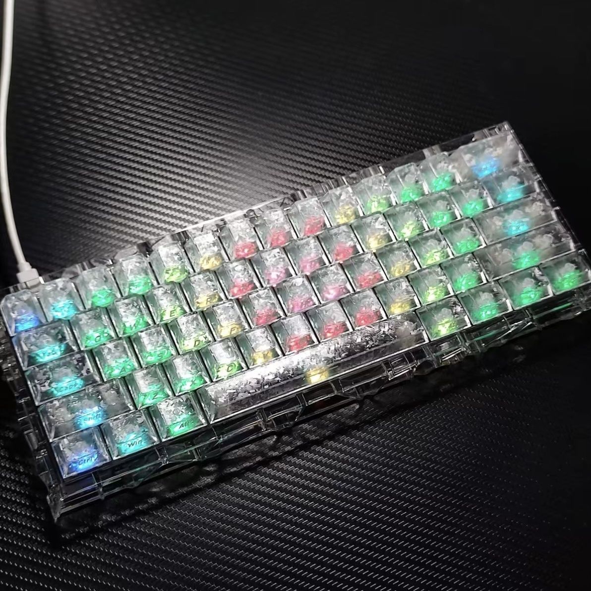 คีย์แคป 132 ปุ่ม ลายคาร์บอนไฟเ - Ergonomic Keyboard Split Mechanical บทวิจารณ์และราคา
