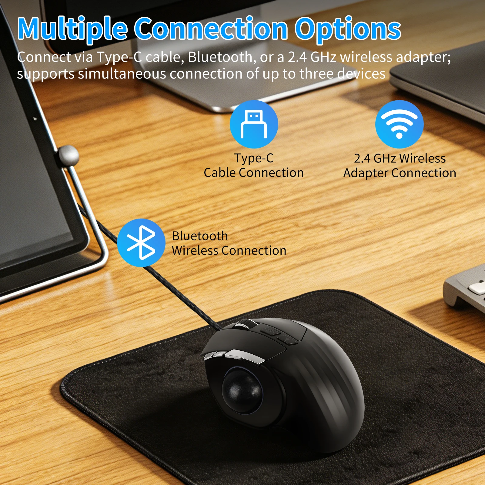 เมาส์แทร็กบอลตามหลักสรีรศาสตร์ - Ergonomic Mouse Trackball Thumb บทวิจารณ์และราคา